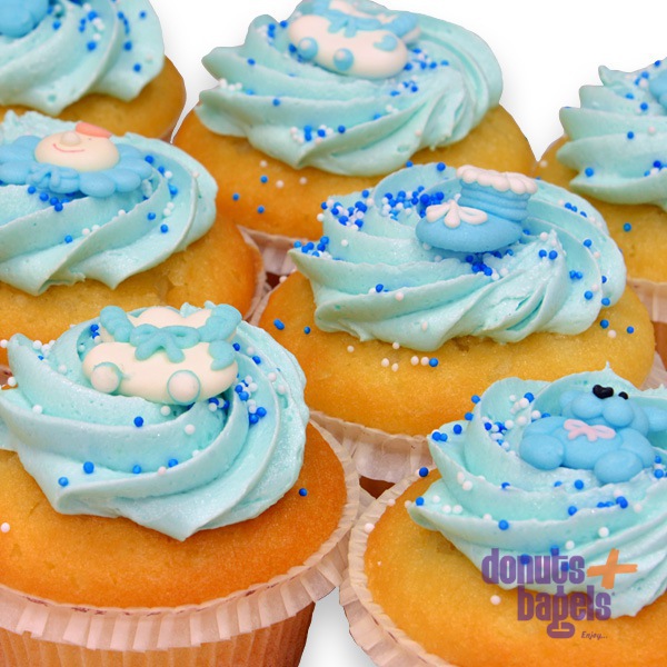 Babyshower cupcakes blauw