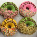 Verschillende donuts met de tekst Eid Mubarak